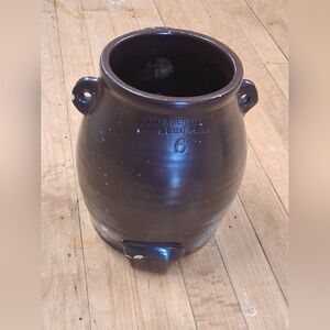 Rare Antique E.W. FARRINGTON Elmira NY 6qt Stoneware Batter Jug